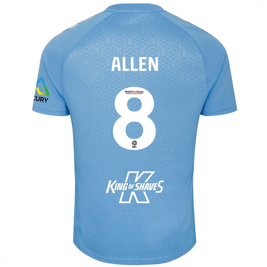 Kids Football Jamie Allen #8 Blue White Home Jersey 2024/25 T-Shirt Za