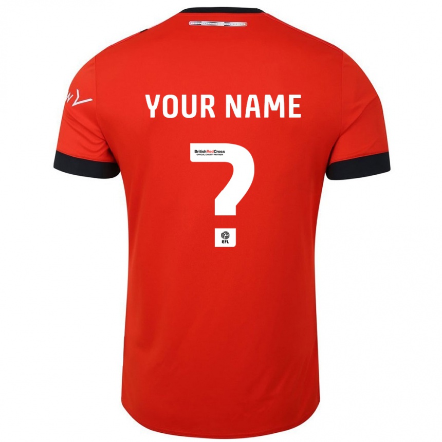 Kids Football Your Name #0 Orange Black Home Jersey 2024/25 T-Shirt Za