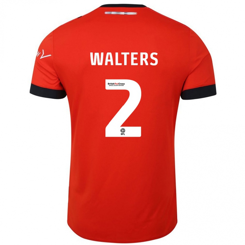 Kids Football Reuell Walters #2 Orange Black Home Jersey 2024/25 T-Shirt Za