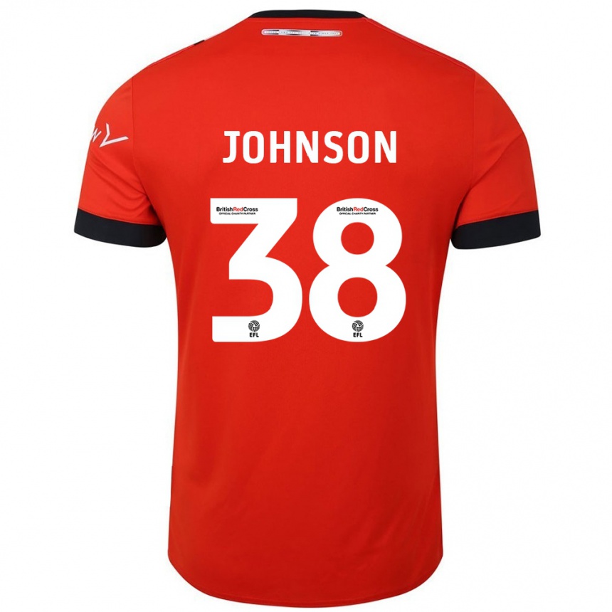 Kids Football Joe Johnson #38 Orange Black Home Jersey 2024/25 T-Shirt Za