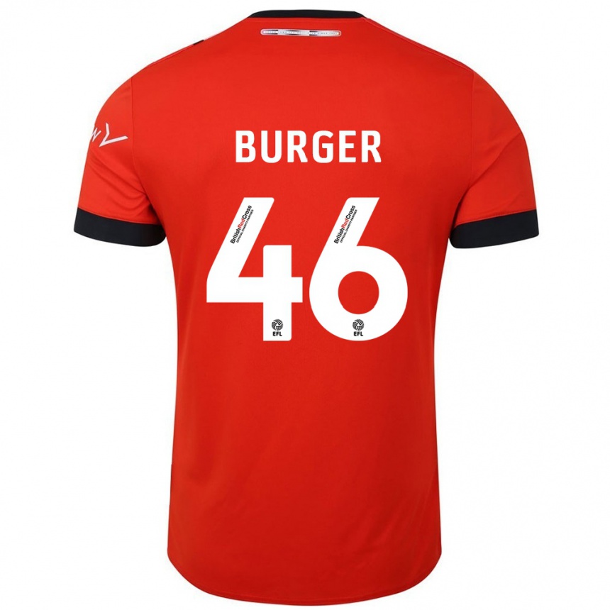 Kids Football Jake Burger #46 Orange Black Home Jersey 2024/25 T-Shirt Za