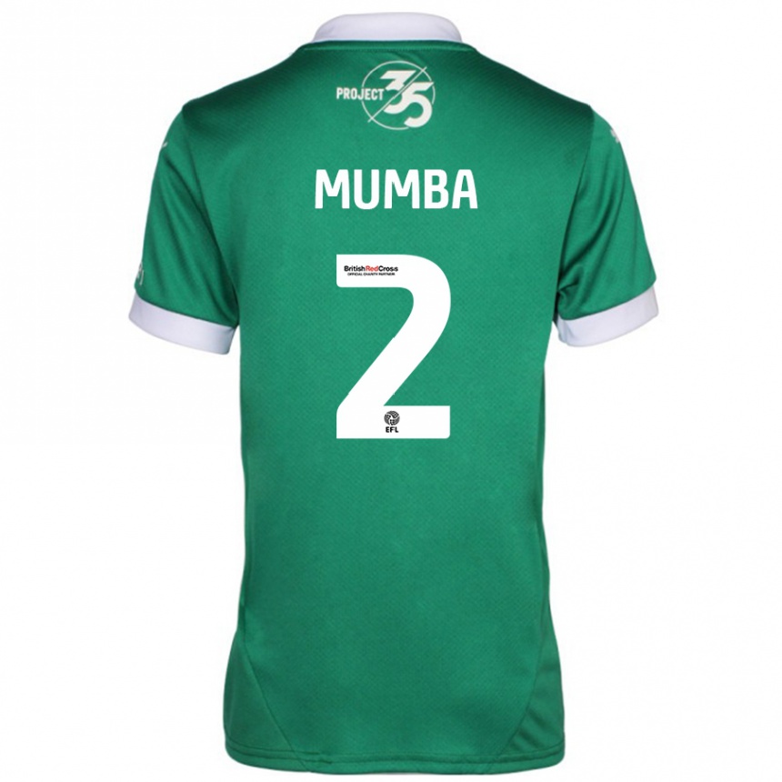 Kids Football Bali Mumba #2 Green White Home Jersey 2024/25 T-Shirt Za