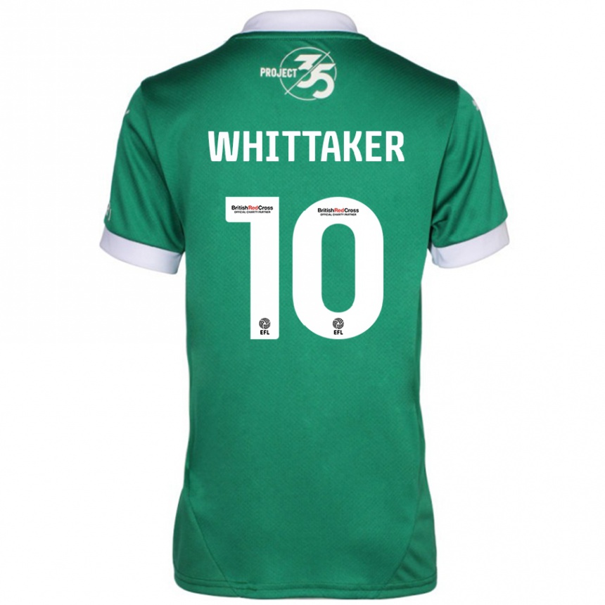 Kids Football Morgan Whittaker #10 Green White Home Jersey 2024/25 T-Shirt Za