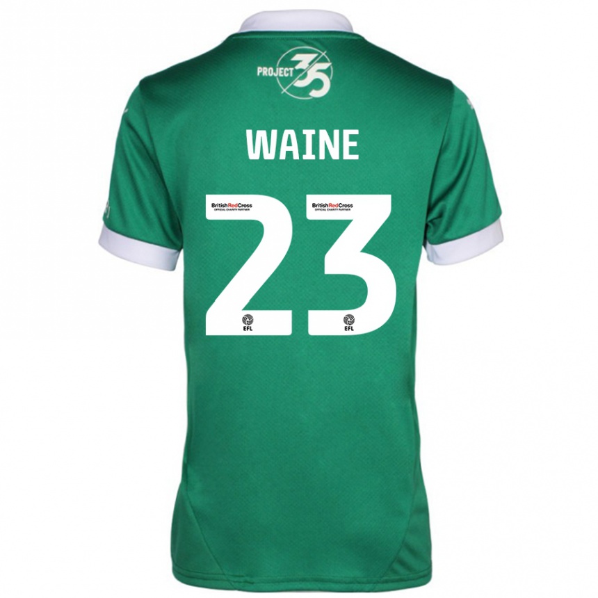 Kids Football Ben Waine #23 Green White Home Jersey 2024/25 T-Shirt Za