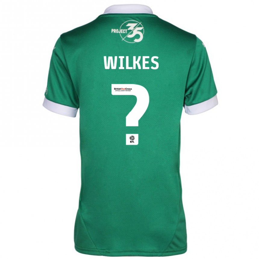 Kids Football Finley Wilkes #0 Green White Home Jersey 2024/25 T-Shirt Za