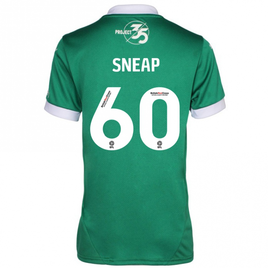 Kids Football Harley Sneap #60 Green White Home Jersey 2024/25 T-Shirt Za