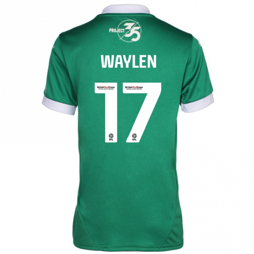 Kids Football Libby Waylen #17 Green White Home Jersey 2024/25 T-Shirt Za