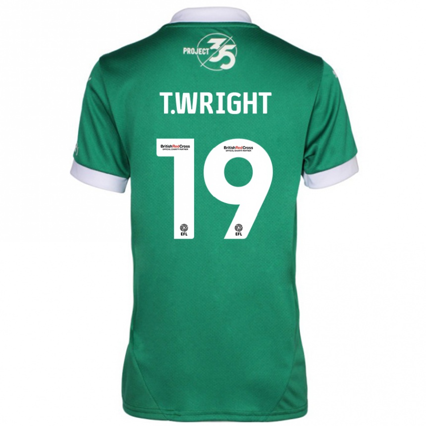 Kids Football Tyreik Wright #19 Green White Home Jersey 2024/25 T-Shirt Za