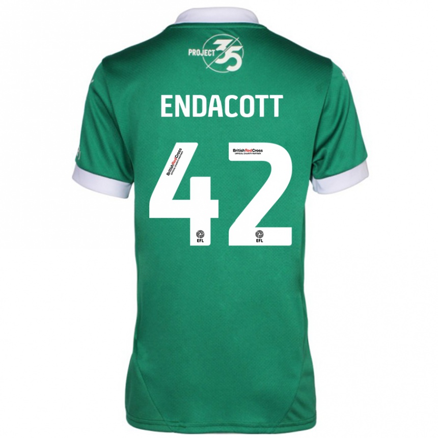 Kids Football Jack Endacott #42 Green White Home Jersey 2024/25 T-Shirt Za