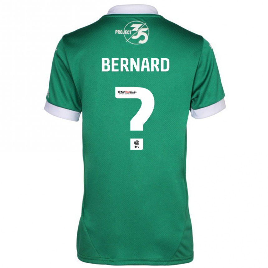 Kids Football Josh Bernard #0 Green White Home Jersey 2024/25 T-Shirt Za