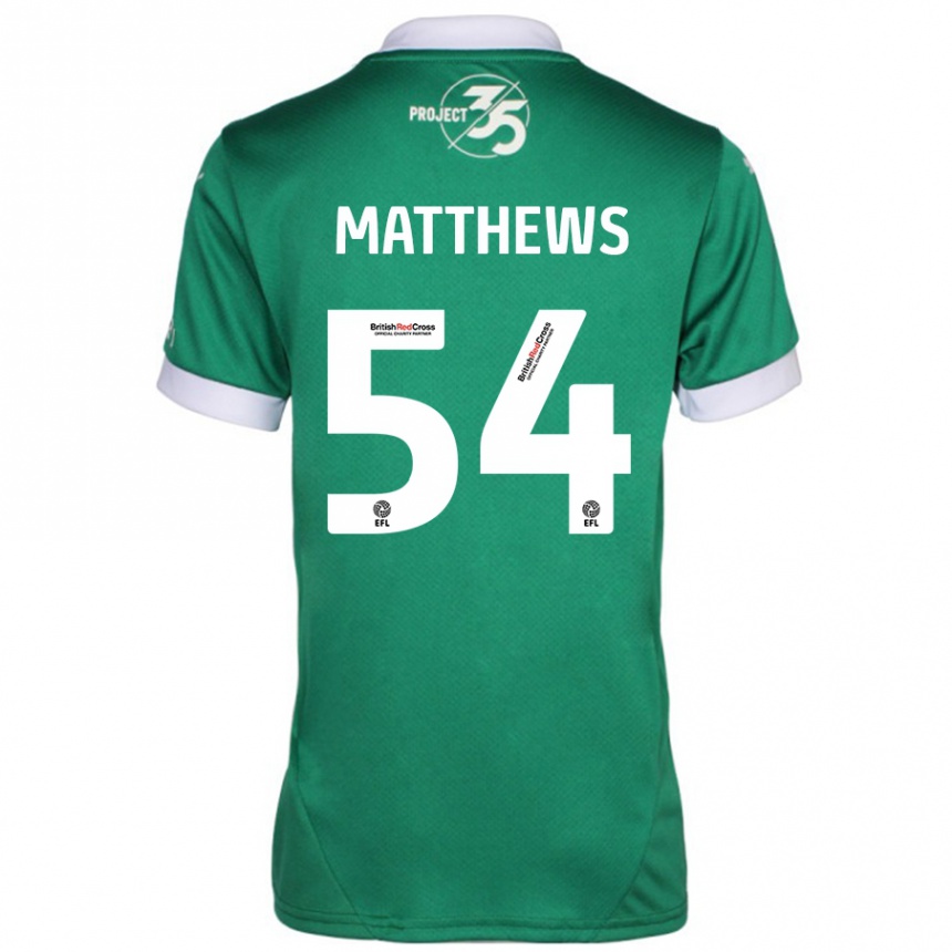 Kids Football Jack Matthews #54 Green White Home Jersey 2024/25 T-Shirt Za