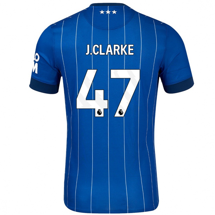 Kids Football Jack Clarke #47 Navy Blue Home Jersey 2024/25 T-Shirt Za