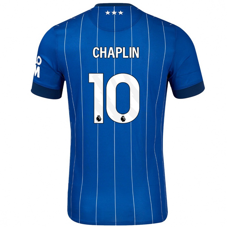 Kids Football Conor Chaplin #10 Navy Blue Home Jersey 2024/25 T-Shirt Za