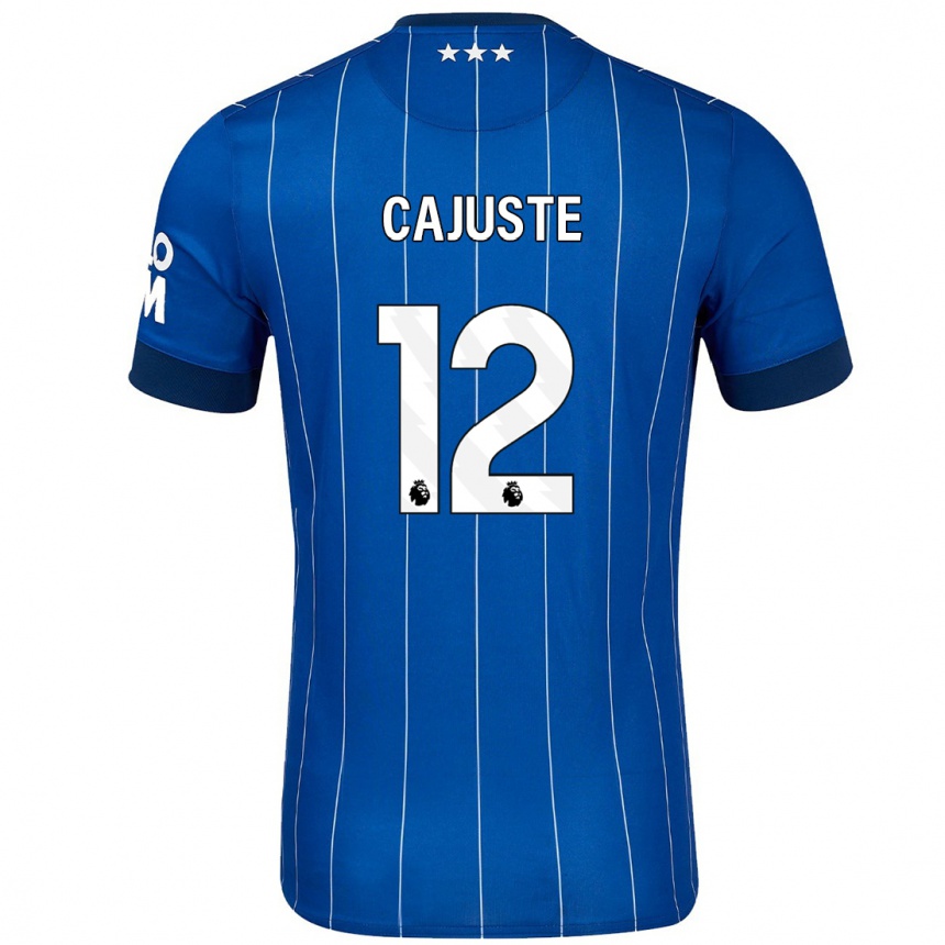 Kids Football Jens Cajuste #12 Navy Blue Home Jersey 2024/25 T-Shirt Za