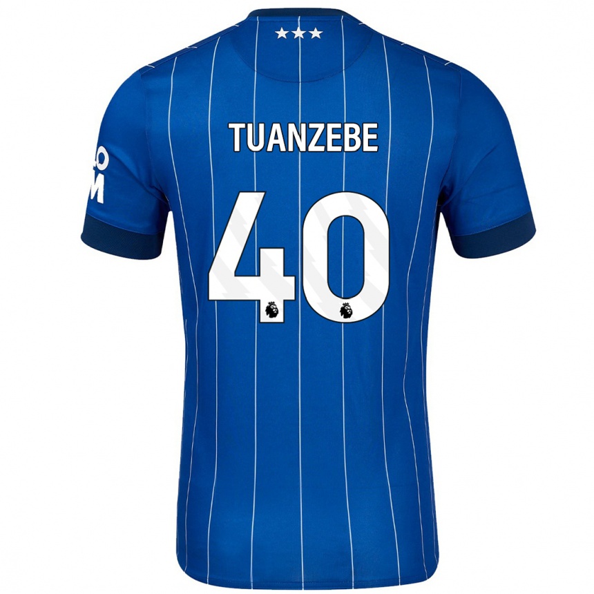 Kids Football Axel Tuanzebe #40 Navy Blue Home Jersey 2024/25 T-Shirt Za