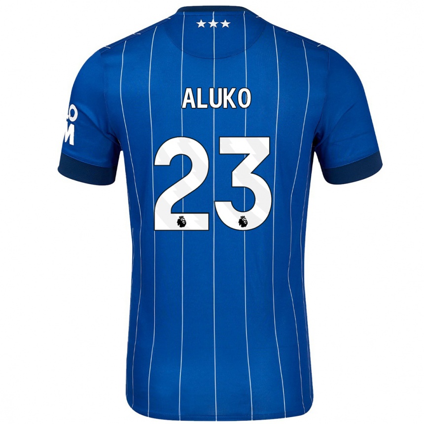 Kids Football Sone Aluko #23 Navy Blue Home Jersey 2024/25 T-Shirt Za