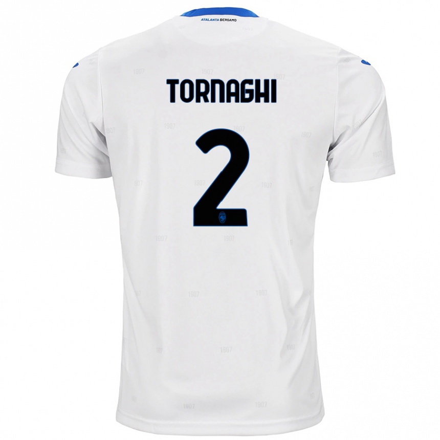 Kids Football Pietro Tornaghi #2 White Away Jersey 2024/25 T-Shirt Za