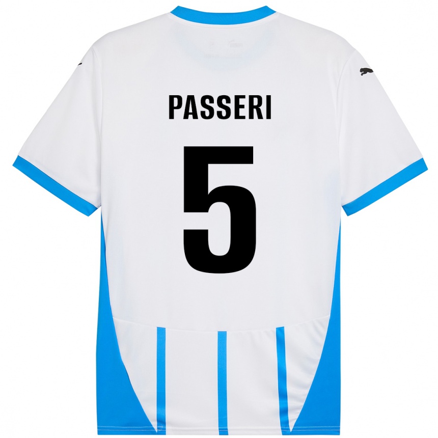 Kids Football Angela Passeri #5 White Blue Away Jersey 2024/25 T-Shirt Za