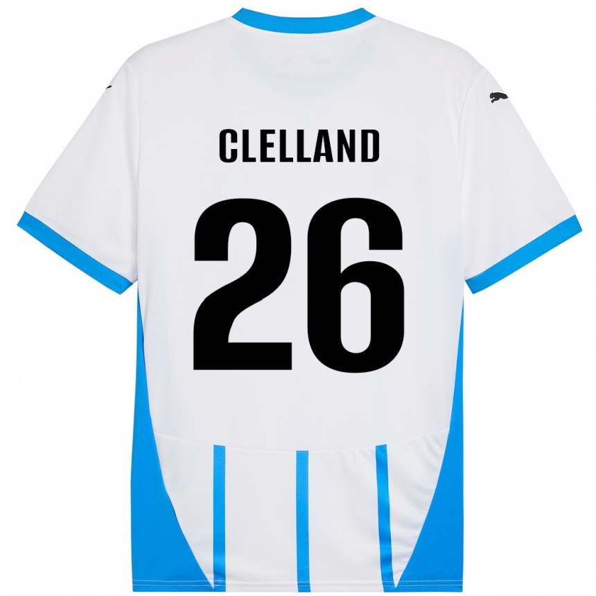 Kids Football Lana Clelland #26 White Blue Away Jersey 2024/25 T-Shirt Za