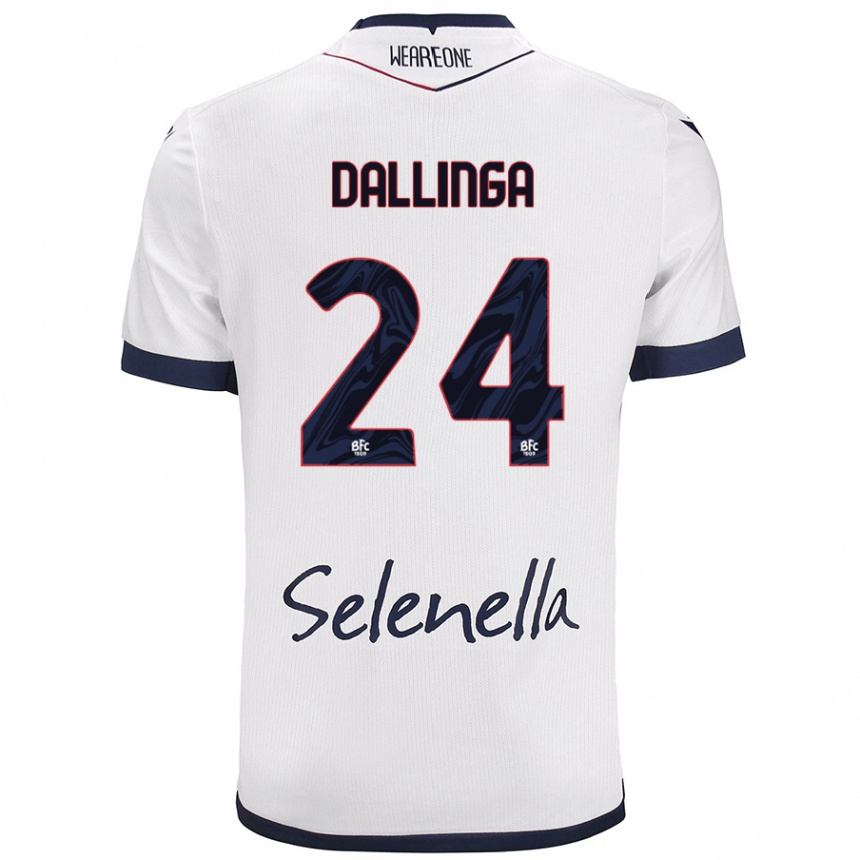 Kids Football Thijs Dallinga #24 White Royal Blue Away Jersey 2024/25 T-Shirt Za