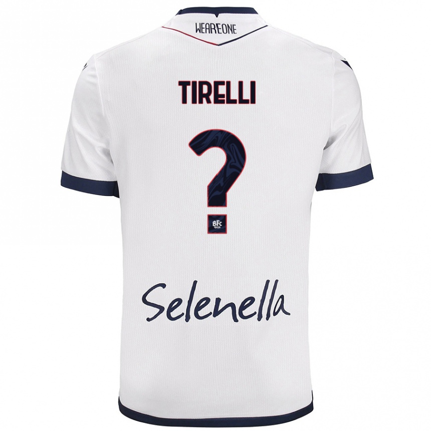 Kids Football Manuel Tirelli #0 White Royal Blue Away Jersey 2024/25 T-Shirt Za