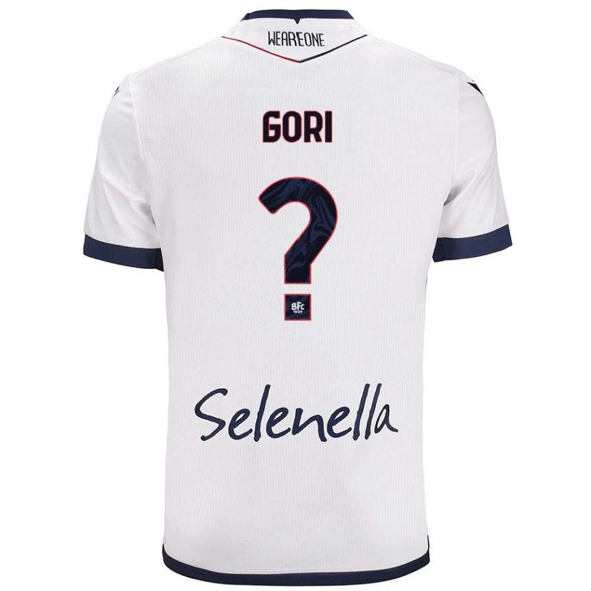 Kids Football Alessandro Gori #0 White Royal Blue Away Jersey 2024/25 T-Shirt Za