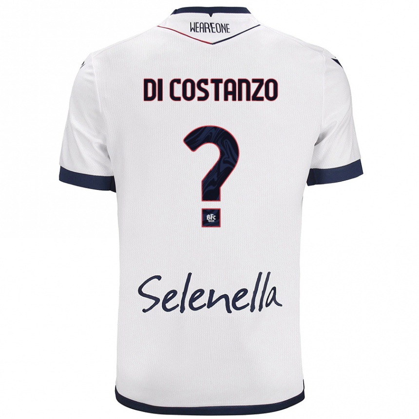 Kids Football Raffaele Maria Di Costanzo #0 White Royal Blue Away Jersey 2024/25 T-Shirt Za