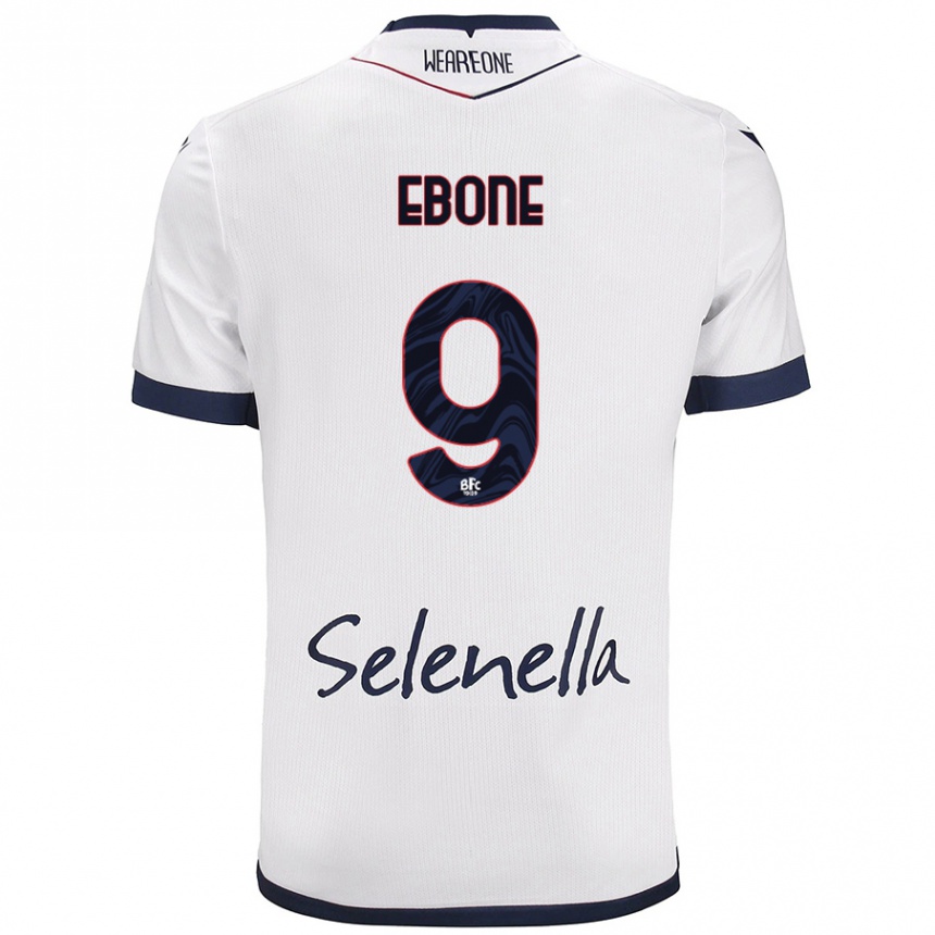 Kids Football Tommaso Ebone #9 White Royal Blue Away Jersey 2024/25 T-Shirt Za