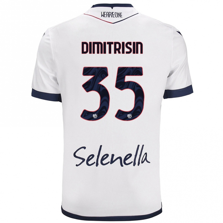 Kids Football Danila Dimitrișin #35 White Royal Blue Away Jersey 2024/25 T-Shirt Za