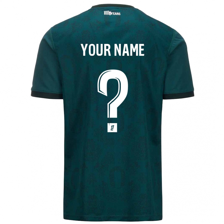 Kids Football Your Name #0 Dark Green Away Jersey 2024/25 T-Shirt Za