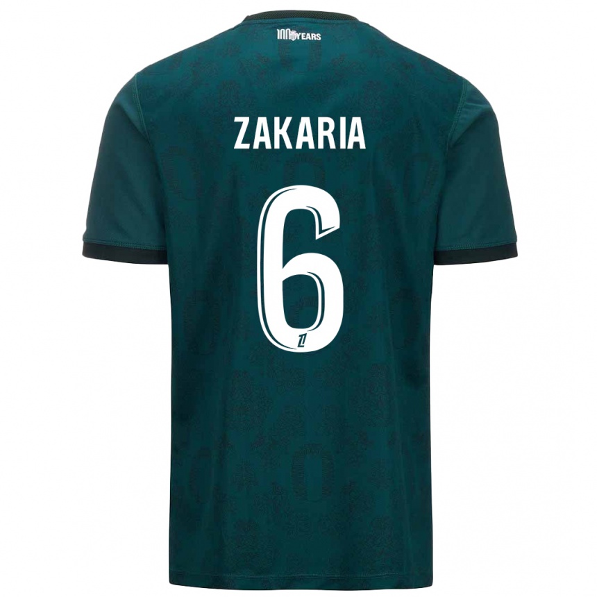 Kids Football Denis Zakaria #6 Dark Green Away Jersey 2024/25 T-Shirt Za