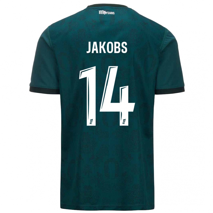 Kids Football Ismail Jakobs #14 Dark Green Away Jersey 2024/25 T-Shirt Za