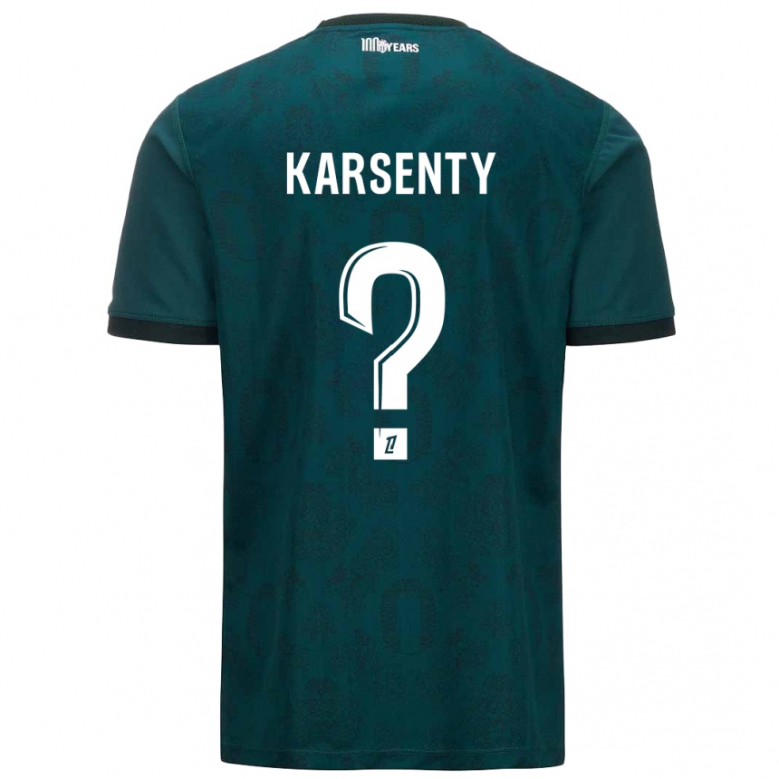 Kids Football Kylian Karsenty #0 Dark Green Away Jersey 2024/25 T-Shirt Za