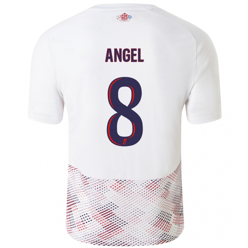 Kids Football Angel Gomes #8 White Royal Blue Away Jersey 2024/25 T-Shirt Za