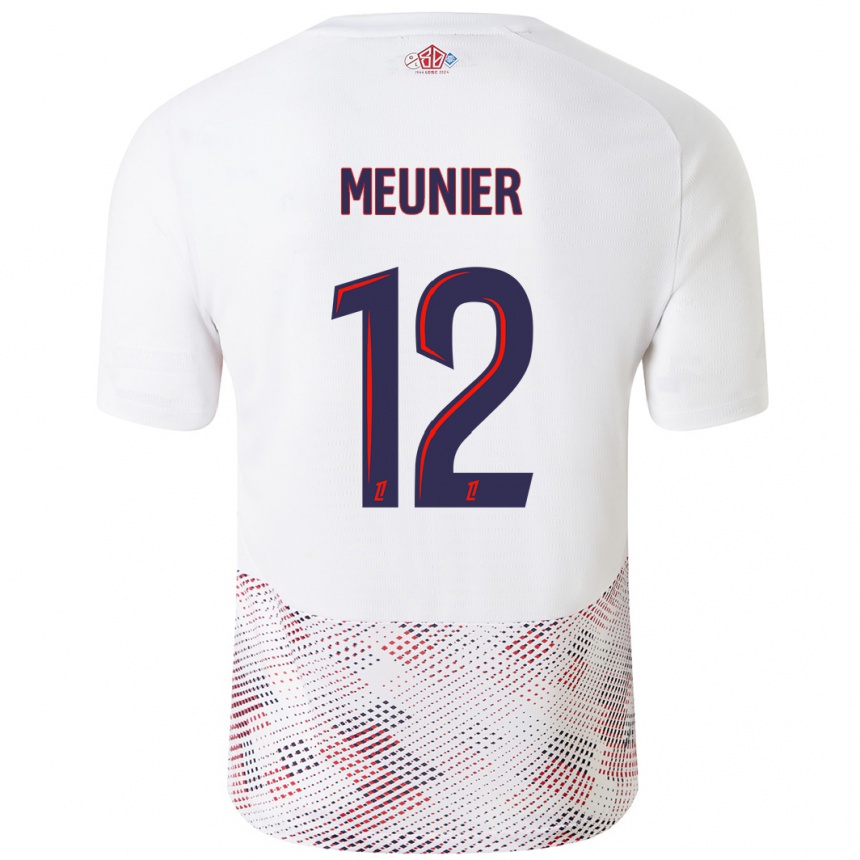 Kids Football Thomas Meunier #12 White Royal Blue Away Jersey 2024/25 T-Shirt Za