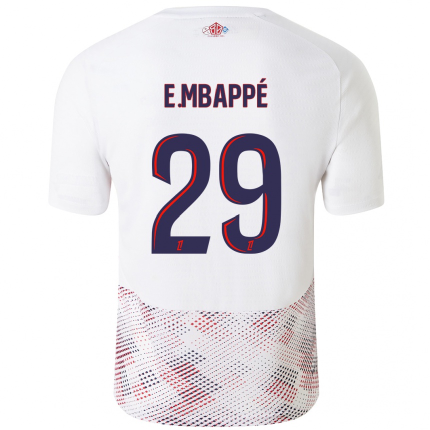 Kids Football Ethan Mbappe #29 White Royal Blue Away Jersey 2024/25 T-Shirt Za