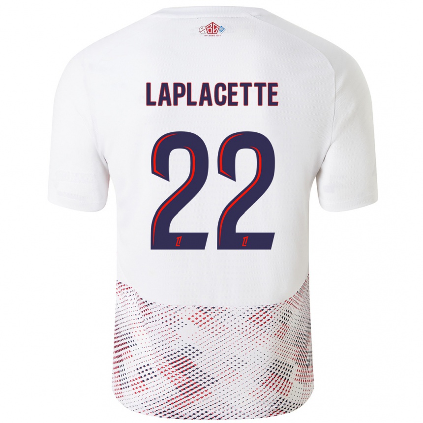 Kids Football Tess Laplacette #22 White Royal Blue Away Jersey 2024/25 T-Shirt Za