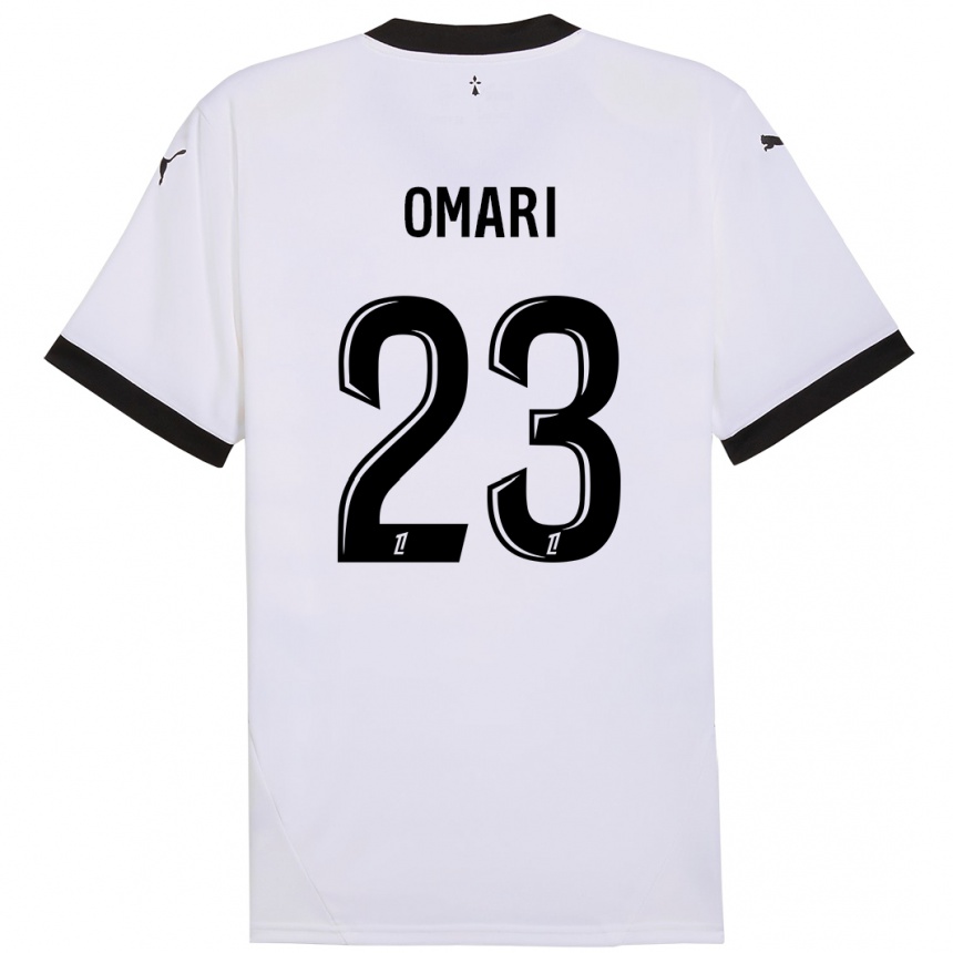 Kids Football Warmed Omari #23 White Black Away Jersey 2024/25 T-Shirt Za