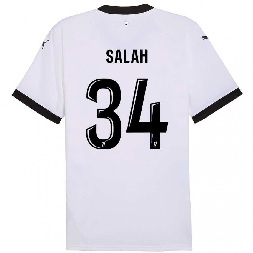 Kids Football Ibrahim Salah #34 White Black Away Jersey 2024/25 T-Shirt Za