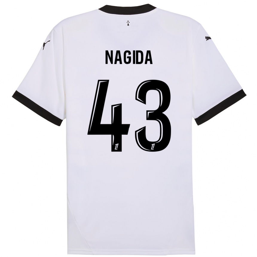 Kids Football Mahamadou Nagida #43 White Black Away Jersey 2024/25 T-Shirt Za