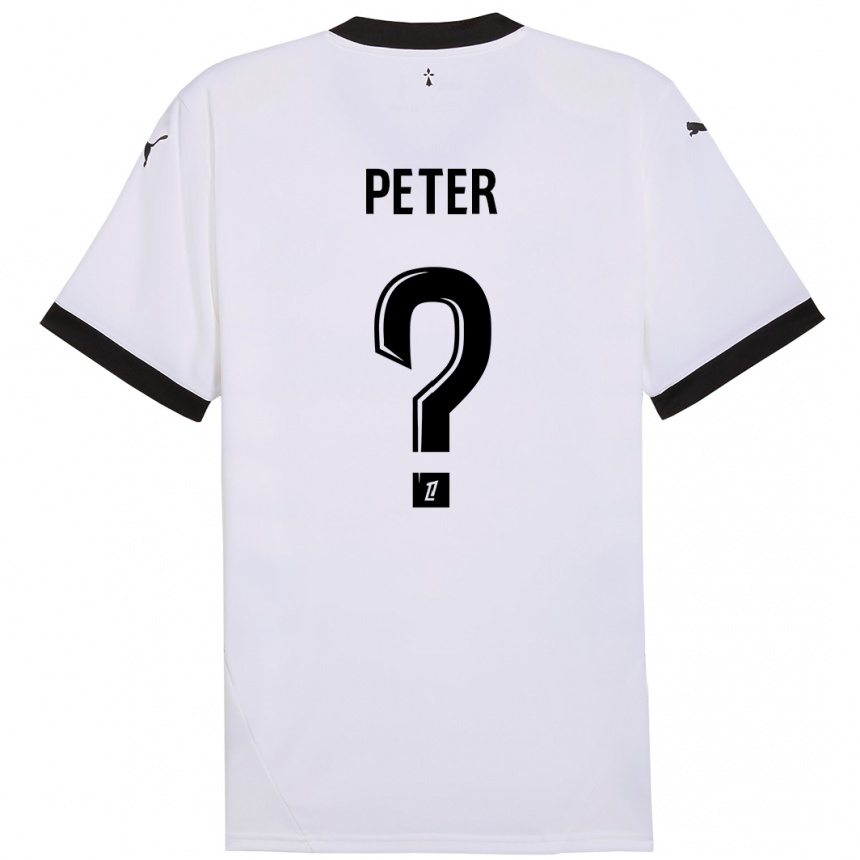 Kids Football Joseph Peter #0 White Black Away Jersey 2024/25 T-Shirt Za