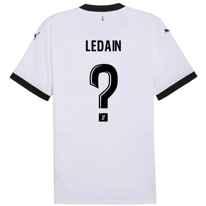 Kids Football Samuel Ledain #0 White Black Away Jersey 2024/25 T-Shirt Za