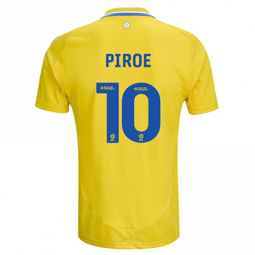 Kids Football Joël Piroe #10 Yellow Blue Away Jersey 2024/25 T-Shirt Za