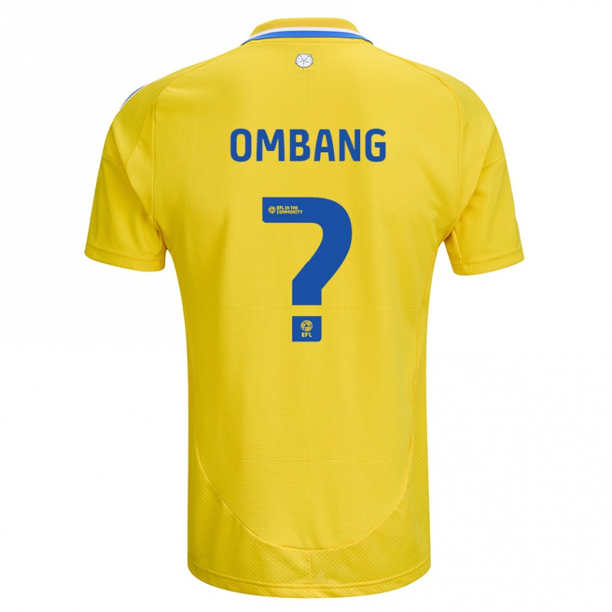 Kids Football Darryl Ombang #0 Yellow Blue Away Jersey 2024/25 T-Shirt Za