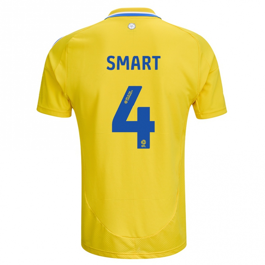 Kids Football Olivia Smart #4 Yellow Blue Away Jersey 2024/25 T-Shirt Za