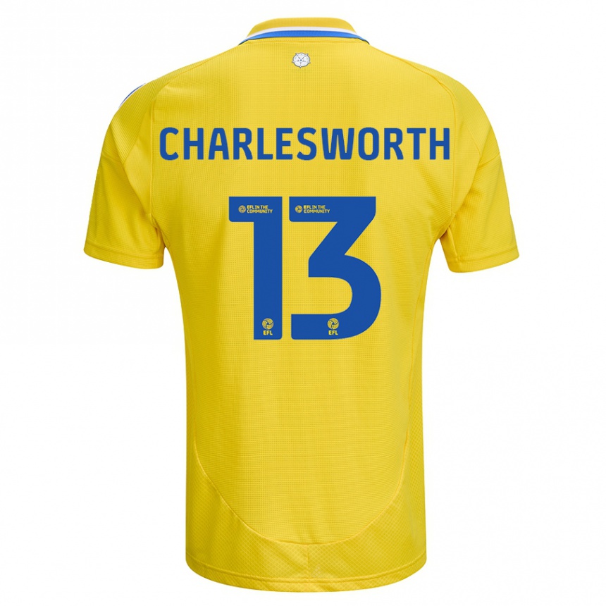 Kids Football Millie Robshaw-Charlesworth #13 Yellow Blue Away Jersey 2024/25 T-Shirt Za