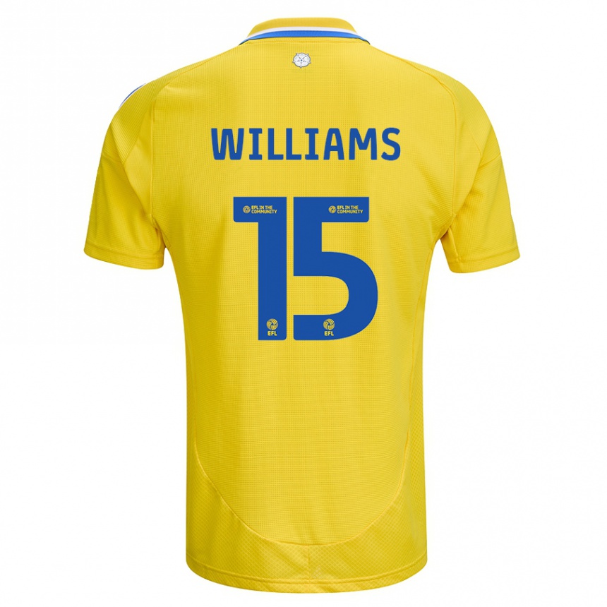 Kids Football Paige Williams #15 Yellow Blue Away Jersey 2024/25 T-Shirt Za