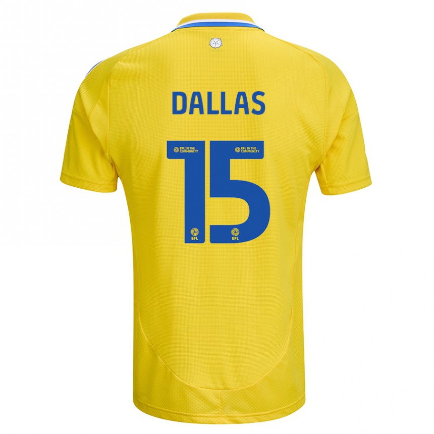 Kids Football Stuart Dallas #15 Yellow Blue Away Jersey 2024/25 T-Shirt Za