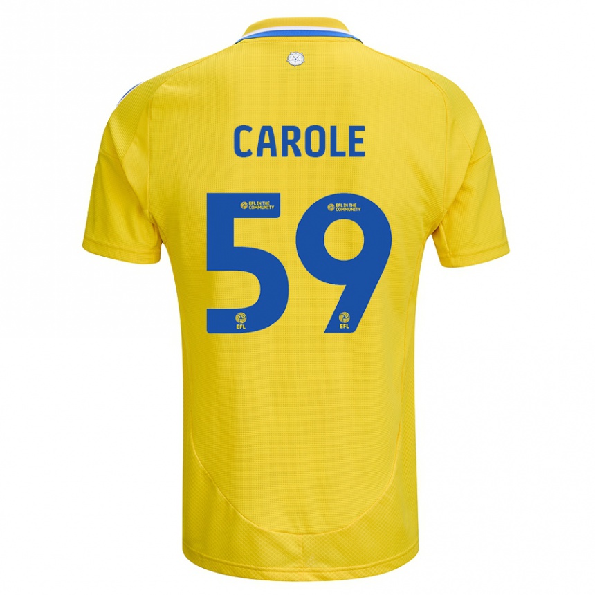 Kids Football Keenan Carole #59 Yellow Blue Away Jersey 2024/25 T-Shirt Za