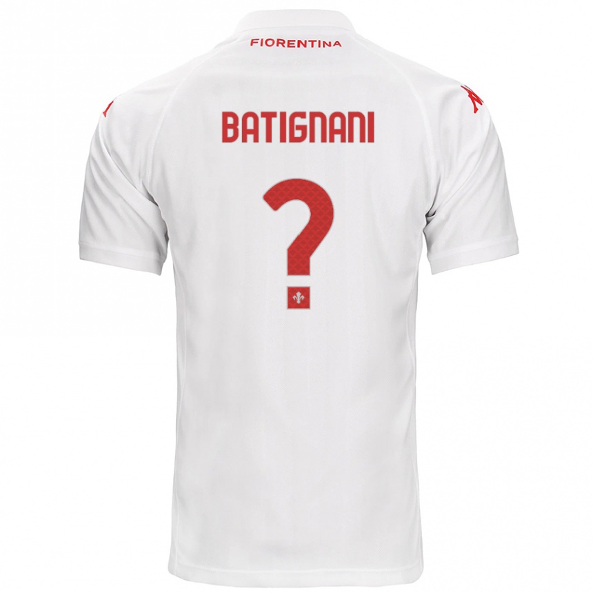 Kids Football Francesco Batignani #0 White Away Jersey 2024/25 T-Shirt Za